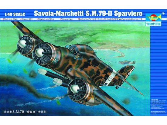 Model Savoia-Marchetti S.M.79-II Sparviero Trumpeter 02817_image_1-image_Trumpeter_02817_1