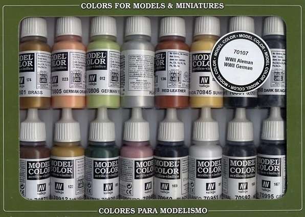 Model Color Set - WWII German, zestaw 16 modelarskich farb Vallejo 70107.-image_Vallejo_70107_1