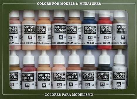 Model Color Set - Face & Skintones, zestaw 16 modelarskich farb Vallejo 70125.-image_Vallejo_70125_1