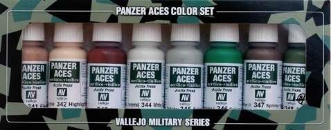 Zestaw farb modelarskich Model Color - Panzer Aces nr 6 (odcienie skóry, kamuflaż) - 8 szt., Vallejo 70129.-image_Vallejo_70129_1