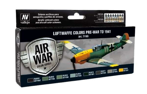 Zestaw modelarskich farb akrylowych do malowania samolotów Luftwaffe do 1941 r. , Vallejo 71165-image_Vallejo_71165_1