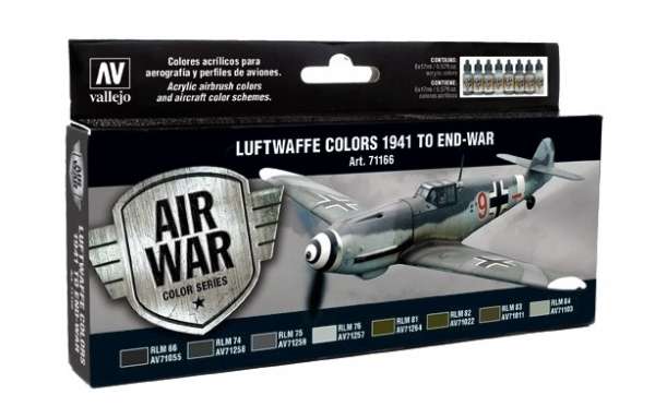Zestaw modelarskich farb akrylowych do malowania myśliwców Luftwaffe od 1941 do końca WWII oraz najnowszych samolotów , Vallejo 71166-image_Vallejo_71166_1