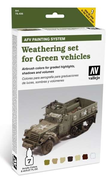 Zestaw do weatheringu - zielone pojazdy, Vallejo 78406.-image_Vallejo_78406_1