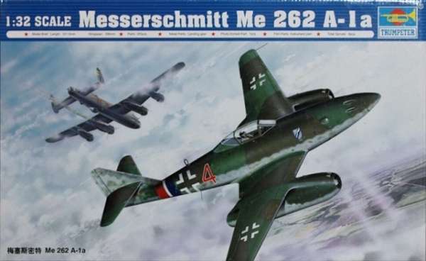 Niemiecki samolot Messerschmitt Me 262 A-1a, plastikowy model do sklejania Trumpeter 02235 w skali 1:32-image_Trumpeter_02235_1