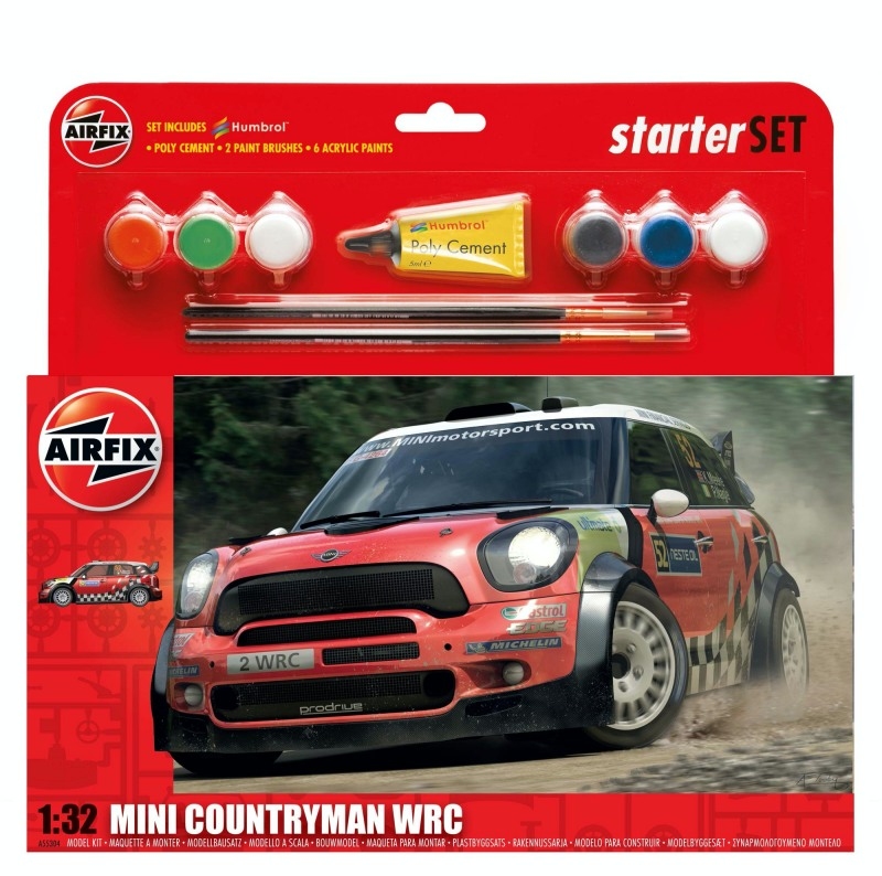 Mini Countryman WRC model do sklejania z farbami i klejem