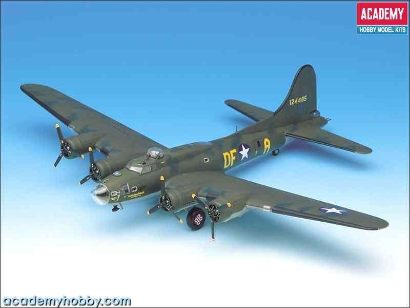 Academy AC12495 - Maquette B-17F Flying Fortress Memphis Belle - Échelle 1/72 - Kit à Monter Sans Colle Ni Peinture - Avion WWII