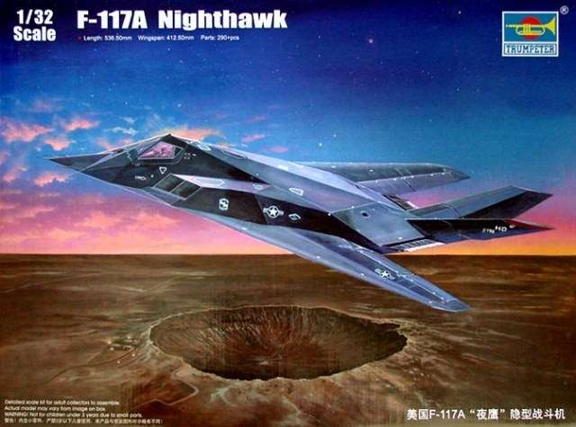 Amerykański samolot w technologii Stealth Lockheed F-117 Nighthawk w skali 1:32 model do sklejania Trumpeter_03219_image_2-image_Trumpeter_03219_3