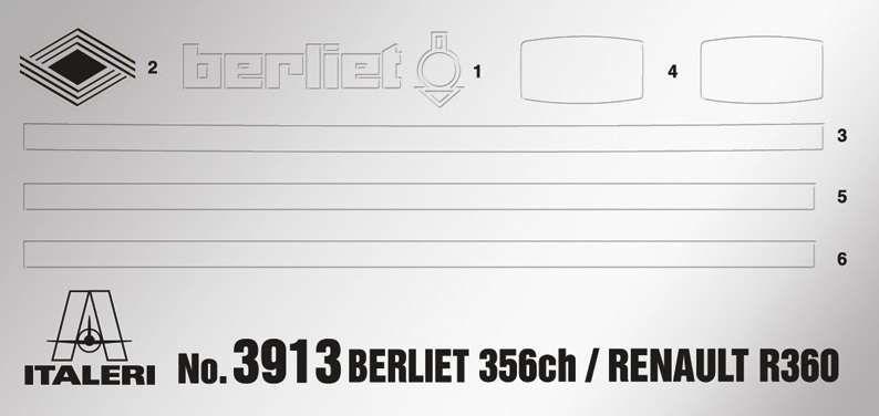 Tir do sklejania Berliet / Renault R360 Le Centaure w skali 1:24 Italeri 3913 model_ita3913_image_3-image_Italeri_3913_5