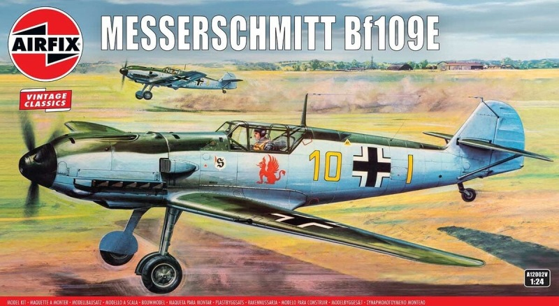 Niemiecki myśliwiec Messerschmitt Bf 109E, plastikowy model do sklejania Airfix A12002A w skali 1:24-image_Airfix_A12002A_1