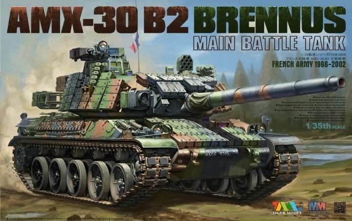 Francuski czołg podstawowy AMX-30 B2 Brennus , plastikowy model do sklejania Tiger Model 4604 w skali 1:35-image_Tiger Model_4604_1