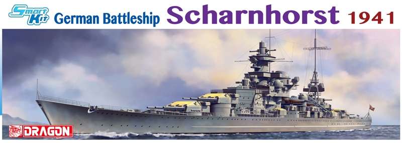 Niemiecki pancernik Scharnhorst, plastikowy model do sklejania Dragon 1036 w skali 1:350-image_Dragon_1036_1