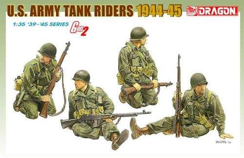 Zestaw figurek żołnierzy amerykańskiej piechoty jadącej na czołgu, plastikowe figurki do sklejania Dragon 6378 w skali 1:35-image_Dragon_6378_1