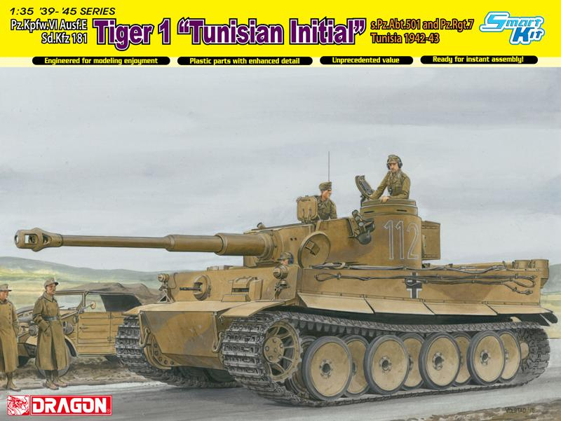 Niemiecki czołg Pz.Kpfw.VI Ausf.E Tiger I (Tunezja), plastikowy model do sklejania Dragon 6608 w skali 1/35.-image_Dragon_6608_1