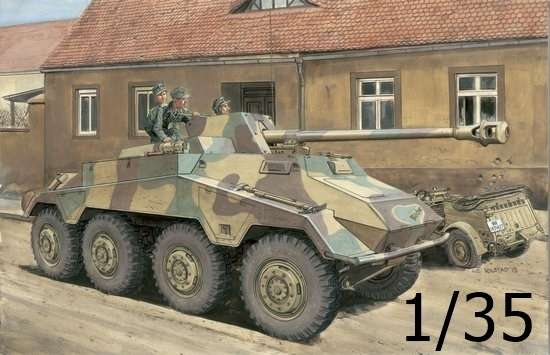 Niemieckie samobieżne działo przeciwpancerne Sd.Kfz.234/4, plastikowy model do sklejania Dragon 6772 w skali 1:35.-image_Dragon_6772_1