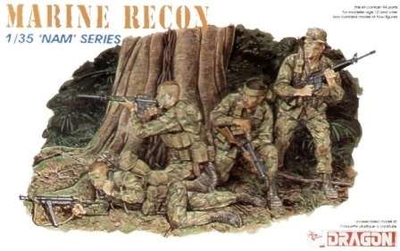 Żołnierze Marines - Oddział Rozpoznania Terenu , plastikowe figurki do sklejania Dragon nr 3313 w skali 1:35-image_Dragon_3313_1