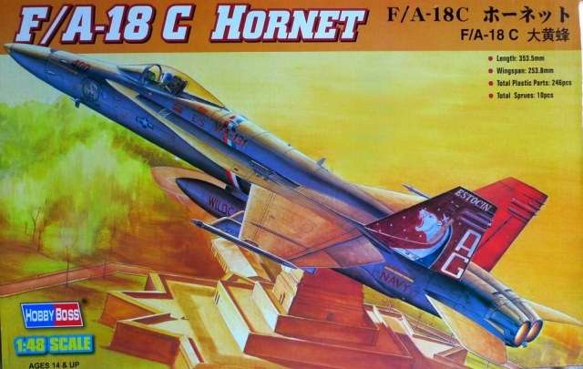 Amerykański wielozadaniowy myśliwiec F/A-18C Hornet , plastikowy model do sklejania Hobby Boss nr 80321 w skali 1:48-image_Hobby Boss_80321_1