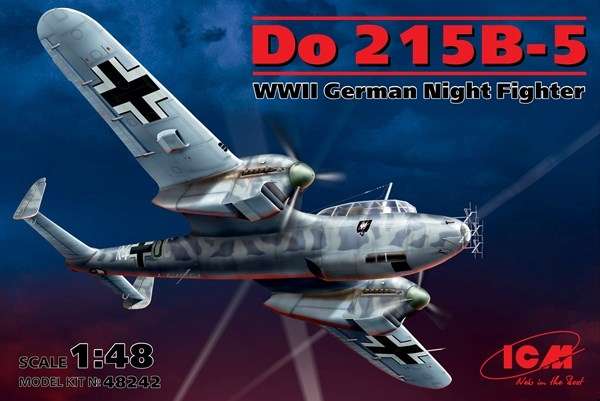 Model niemieckiego nocnego myśliwca Dornier Do 215B-5, plastikowy model do sklejania ICM 48242 w skali 1/48.-image_ICM_48242_1