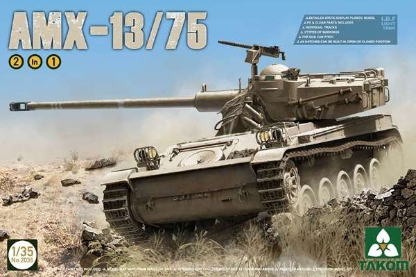 Francuski lekki czołg AMX-13/75, plastikowy model do sklejania Takom 2036 w skali 1:35.-image_Takom_2036_1