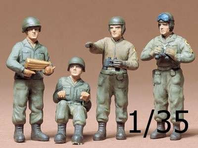 Amerykańscy żołnierze - czołgiści, plastikowe figurki do sklejania Tamiya 35004 w skali 1:35.-image_Tamiya_35004_1