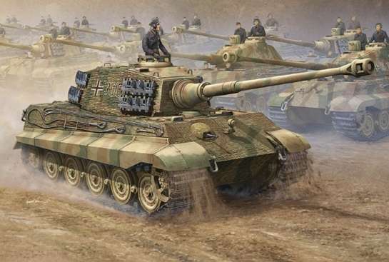 Niemiecki ciężki czołg Sd.Kfz.182 King Tiger, plastikowy model do sklejania Trumpeter 00910 w skali 1:16.-image_Trumpeter_00910_1