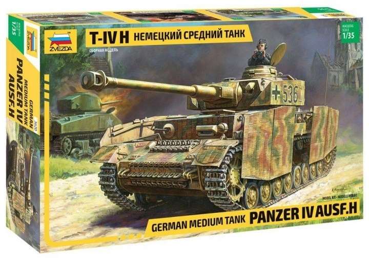 Niemiecki czołg średni Panzer IV Ausf.H, plastikowy model do sklejania Zvezda nr 3620 w skali 1:35-image_Zvezda_3620_1