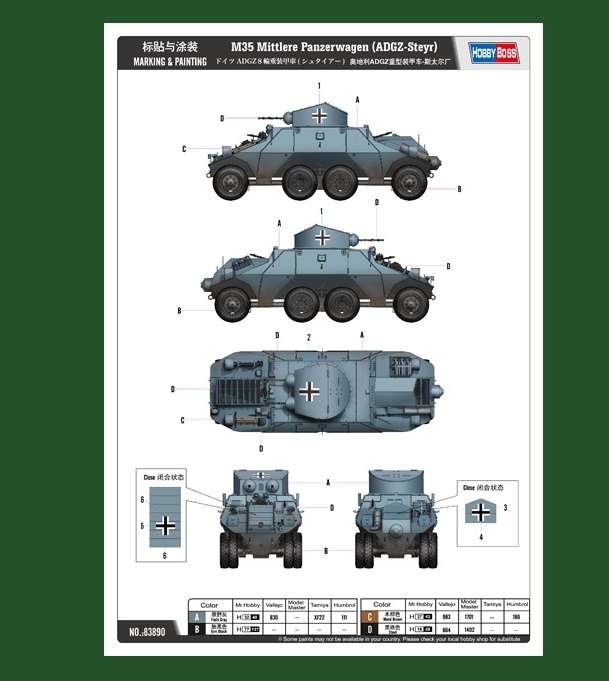 Model M35 Mittlere Panzerwagen ADGZ-Steyr in scale 1:35, model Hobby Boss 83890_image_3-image_Hobby Boss_83890_3