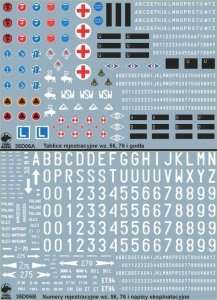 35D06 Polska kalkomania - Tablice rejestracyjne wz.56, 76, godła i napisy pojazdów Wojska Polskiego - skala 1/35