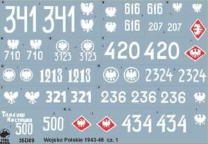 35D09 Polska kalkomania - Wojsko Polskie 1943-45 cz.1 - skala 1/35