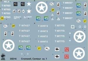 35D16 Polska kalkomania - Cromwell i Centaur w PSZ cz.1 - skala 1/35