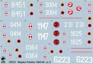 35D23 Polska kalkomania - Wojsko Polskie 1965-85 cz.2 - skala 1/35