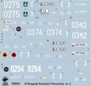 35D24 Polska kalkomania - Pojazdy 10tej Brygady Kawalerii Pancernej cz.2 - 1/35