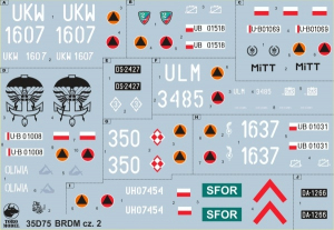 35D75 Polska kalkomania - BRDM w Wojsku Polskim cz.2 skala 1/35