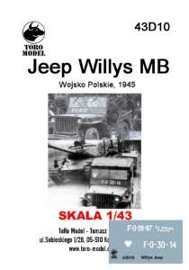 43D10 Kalkomania 1-43 Jeep Willys MB Wojsko Polskie, 1945