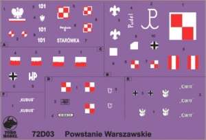 72D03 Polska kalkomania 1-72 Pojazdy opancerzone Powstania Warszawskiego