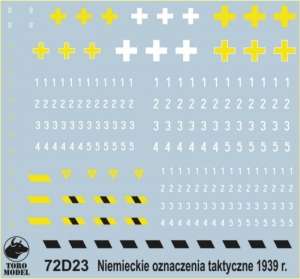 72D23 Kalkomania 1-72 Niemieckie oznaczenia kampania wrześniowa