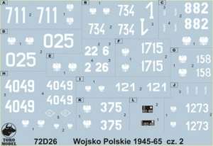 72D26 Kalkomania 1-72 Wojsko Polskie 1945-65 cz.2