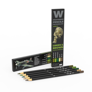 AK Interactive 10040 Green & Brown Set - Weathering Pencils