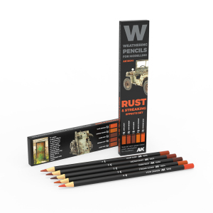 AK Interactive 10041 Rust & Streaking Set - Weathering Pencils