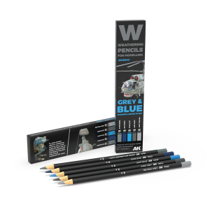 AK Interactive 10043 Grey & Blue Set - Weathering Pencils 