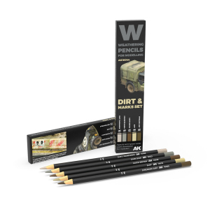 AK Interactive 10044 Dirt & Marks Set - Weathering Pencils 
