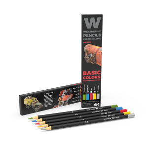 AK Interactive 10045 Basic Colors Set - Weathering Pencils 