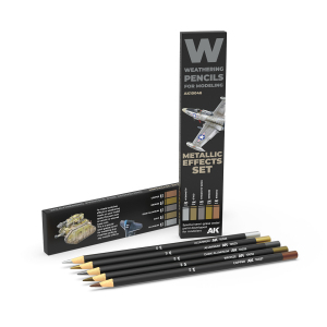 AK Interactive 10046 Metallic Effects Set - Weathering Pencils