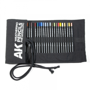 AK Interactive 10048 Weathering Pencils Full Range Cloth Case (37 pcs)