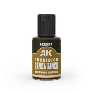 AK Interactive 12107 Raw Umber Greenish Precision Panel Liner 30ml 