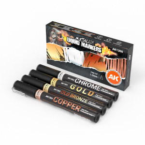 AK Interactive 1300 Metallic Liquid Markers Set - 4 pcs