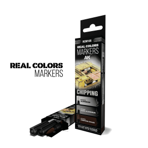 AK Interactive RCM105 Chipping - Real Colors Markers Set