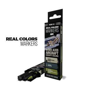 AK Interactive RCM110 WWII Axis Aircraft Cockpit Colors - Real Colors Markers Set 