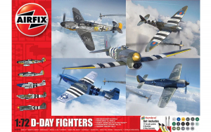 Airfix 50192 D-Day Fighters (5 modeli) 1/72 - zestaw z farbami i klejem 