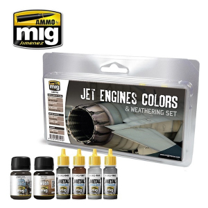 Ammo MIG 7445 Zestaw farb Jet Engines Colors and Weathering Set