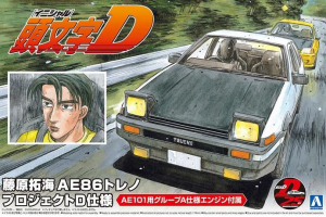 Aoshima 05957 Initial D Takumi Fujiwara Toyota AE86 Trueno Project D 1/24